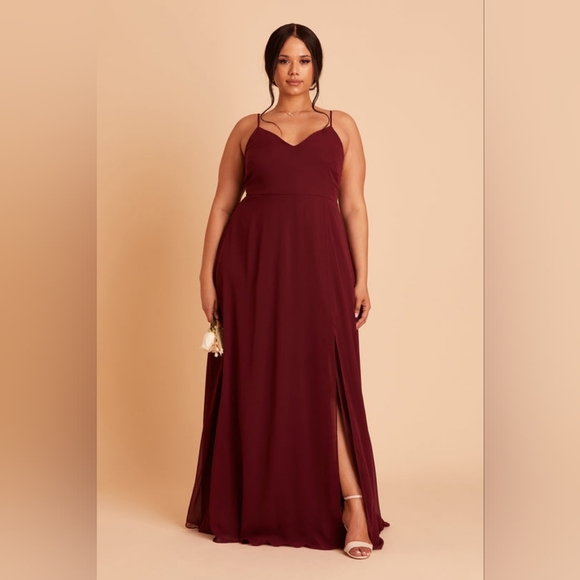 Birdy Grey Adelle Chiffon Cabernet Red Bridesmaid Dress Women's Plus Size 2X - Picture 2 of 13